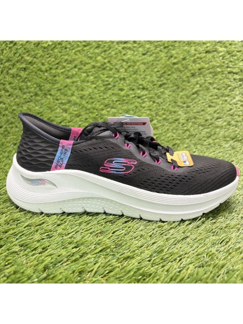 Skechers Arch Fit 2.0 Easy Chic Womens Size 7.5 Black Running Shoes Sneakers